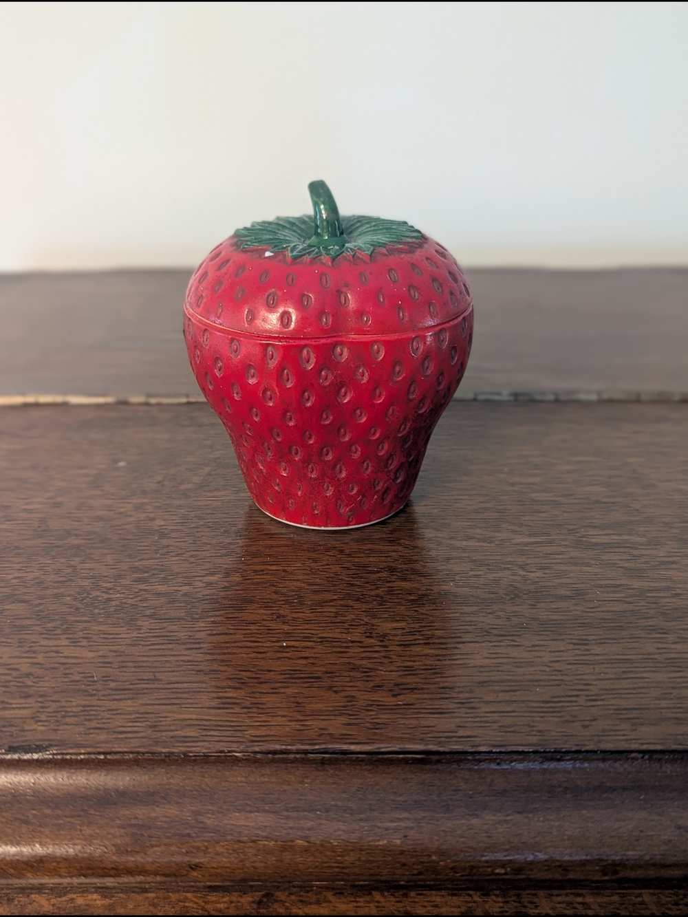 Hazel Atlas Milk Glass Strawberry Jam Jar Lidded Sugar Bowl 1950s